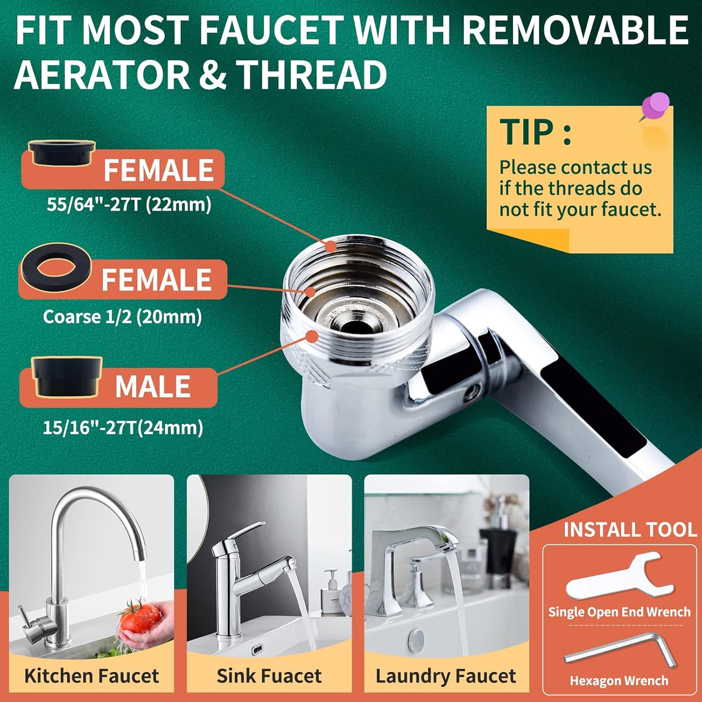 Universal 1080° Faucet Extender